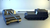 Low Poly Battle Tank Obus