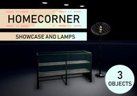 Showcase and Lamps