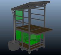 2 stories Cabana in the wild wood land with water catcher system