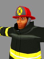 Low poly fire fighter