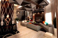 MODERN LIVING ROOM W/ DRAWINGS