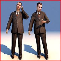 Animated Executive with Cellphone