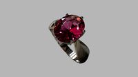 Ring with garnet