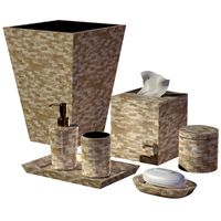 Pearl Seashell Mosaic Bathroom Accessory Set