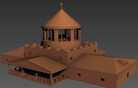 Temple castle low poly