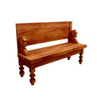 old Russian historical wooden bench with horses