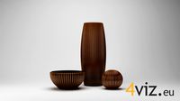 Decoration 0003 - wooden vases, bowl and ball set