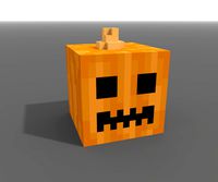 Minecraft-style voxel pumpkin