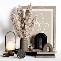 Decor set Dry Pampas Plant