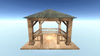 old wooden gazebo