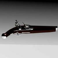Double barrel flintlock pistol