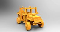 Wooden toy jeep