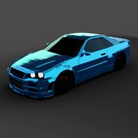 lowpoly Nissan R34 skyline