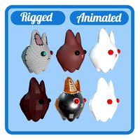 6 Cute Rabbits - Rigged / Animated