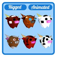 6 Cute Cows - Rigged / Animated