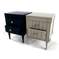 Bourbon Vintage Bedside, Grey and Dark Blue