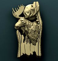 Elk 3d model for CNC