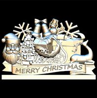 Merry Christmas, Santa Claus Sledge STL File for CNC Router 3D model