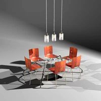 Bent Metal Table + Chair and Light Set