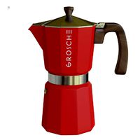 Moka Pot GROSCHE Milano Stovetop Espresso Maker Red