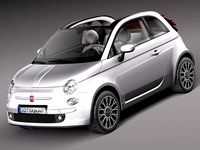 Fiat 500C 2013 3D Model