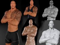 A statue that looks like Dwayne Johnson the Rock