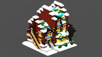 Xmas House Voxel - 3