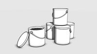 Cartoon high quality buckets 3D model
