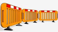 Construction site road barrier cartoon 3d Low-poly 3D model