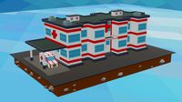 Low Poly Cartoon Hospital with ambulance car
