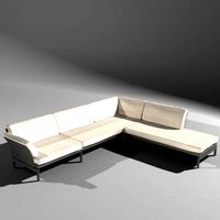 Textured L Shaped Sofa w/built-in Lounge