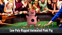 Low Poly Rigged Animated Pink Pig