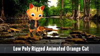 Low Poly Rigged Animated Orange Cat