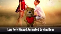 Low Poly Rigged Animated Loving Bear