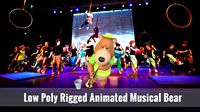 Low Poly Rigged Animated Musical Bear
