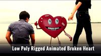 Low Poly Rigged Animated Broken Heart