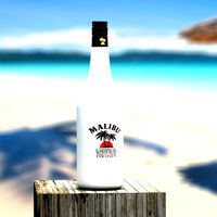 Malibu bottle+Malibu Glass