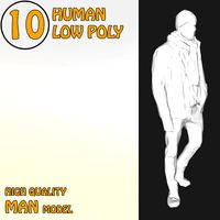 3D High Quality Human 10 Low Poly
