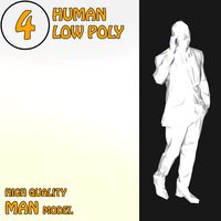 3D High Quality Human 4 Low Poly