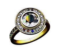 Plate solitaire diamond halo pave ring