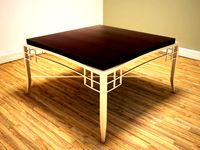 Ornate metal framed coffee table