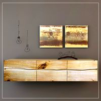 Decorative set with pedestal Yasu Credenza