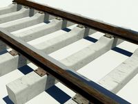 Railroad Track with Concrete Sleepers