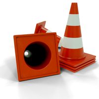 Traffic Cone High & Low Poly Gameready for Engines