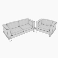 Couch and Armchair Set - PBR for Game Engines and other Projects