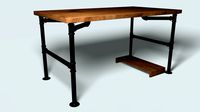 Metal Pipe and Wood Office Desk