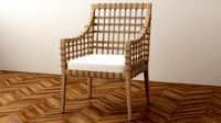Nina Square Weave Rattan Dining Chair 3ds max 2017