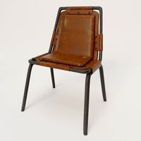 Arcs Industrial Leather Dining Chair