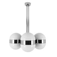 Sergio Mazza Style Italian Glass Globe Chandelier