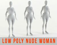 Nude Naked Woman Body Low Poly